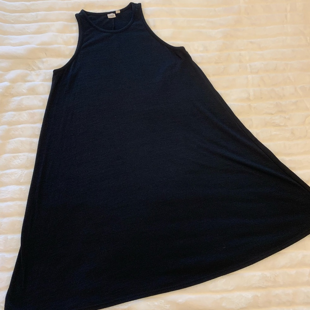 Gap Slub-Knit Swing Tank Dress Black Med Tall